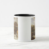 Ein Wasserfall in einer felsigen Landschaft, Tasse (Zentrum)