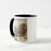 Ein Wasserfall in einer felsigen Landschaft, Tasse (Vorderseite Links)