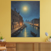 ein Wasserkanal mit Booten und Gebäude im Hintergr Leinwanddruck (Insitu (Wohnzimmer))