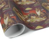 Ein Wasserlauf-Hund, der Pokerkarten spielt Geschenkpapier (Rolleneckpunkt)