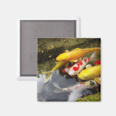 Ein Wasserweg voller japanischer Koi-Karpfen Magnet (Vorderseite/Rückseite)