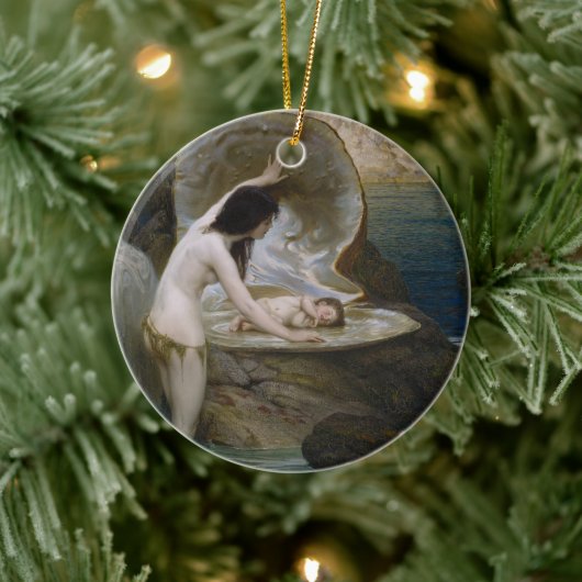 Ein Water Baby in Seashell von Bikini Nymph gefund Keramik Ornament (Baum)