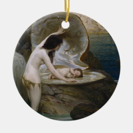 Ein Water Baby in Seashell von Bikini Nymph gefund Keramik Ornament (Vorne)