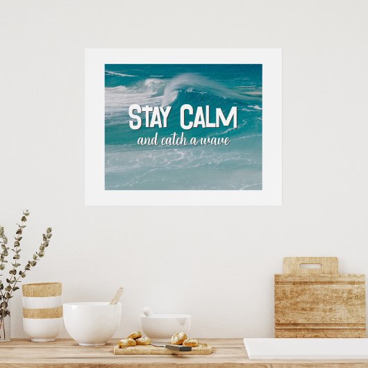 Ein Wave-Zitat über den Ozean Poster (Küche)