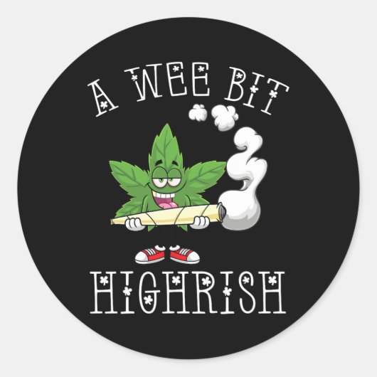 Ein Wee Bit High-rish Irish Funny St. Patrick's Da Runder Aufkleber (Vorderseite)