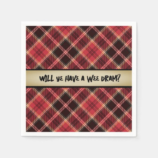 Ein Wee Dram von Scotch Paper Untersetzer Serviette (Vorderseite)