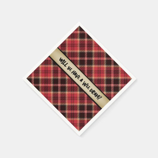 Ein Wee Dram von Scotch Paper Untersetzer Serviette (Ecke)