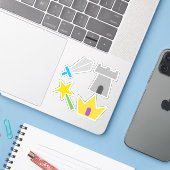 Ein Wee's Fantasy Quilt Contour Sticker (Laptop mit iPhone)