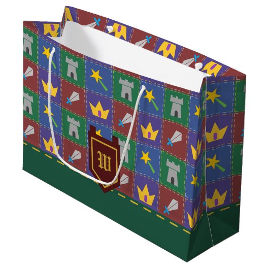 Ein Wee's Fantasy Quilt Geschenktasche Große Geschenktüte (Vorderseite Schrägansicht)