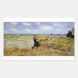 Ein Weg auf den Klippen bei Pourville Rechteckiger Aufkleber