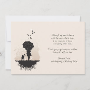 Ein Weg im Regen-Trauerfall danken Ihnen Mitteilungskarte