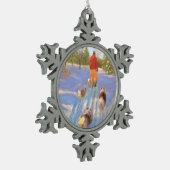 Ein Weg in der Waldzinn-Schneeflocke-Verzierung Schneeflocken Zinn-Ornament (Links)