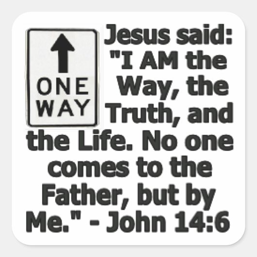 Ein Weg Quadratischer Aufkleber (Vorderseite)