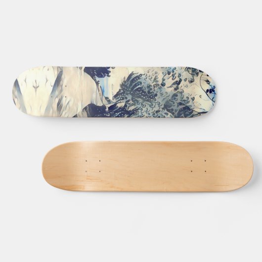 Ein Weg und Bäume am Strand im japanischen Stil Skateboard (Horizontal)