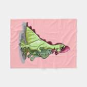 Ein weiblicher Hadrosaurus, der eine Puppe hält. Fleecedecke (Vorderseite (Horizontal))