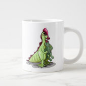 Ein weiblicher Hadrosaurus, der eine Puppe hält. Jumbo-Tasse (Rechts)