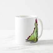 Ein weiblicher Hadrosaurus, der eine Puppe hält. Kaffeetasse (VorderseiteRechts)