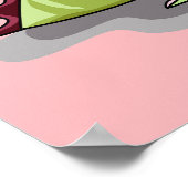 Ein weiblicher Hadrosaurus, der eine Puppe hält. Poster (Ecke)