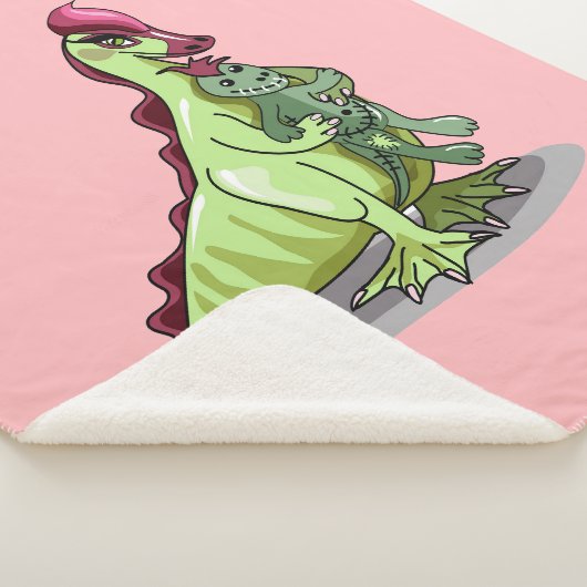 Ein weiblicher Hadrosaurus, der eine Puppe hält. Sherpadecke (3/4)