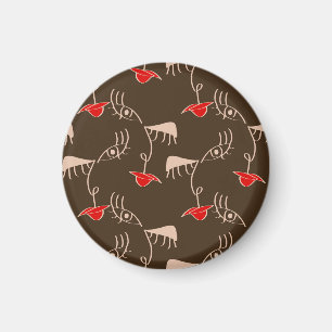 Ein weibliches Gesicht: abstraktes Muster. Magnet