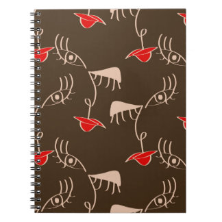 Ein weibliches Gesicht: abstraktes Muster. Notizblock