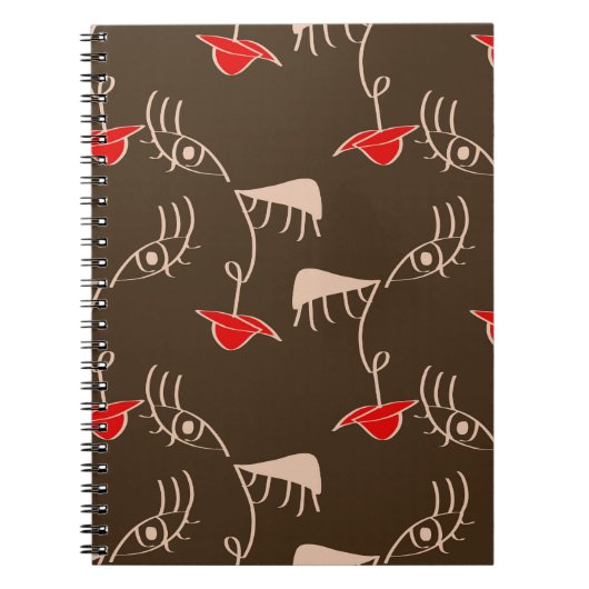 Ein weibliches Gesicht: abstraktes Muster. Notizblock (Vorderseite)