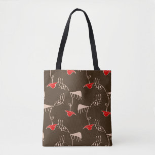 Ein weibliches Gesicht: abstraktes Muster. Tasche