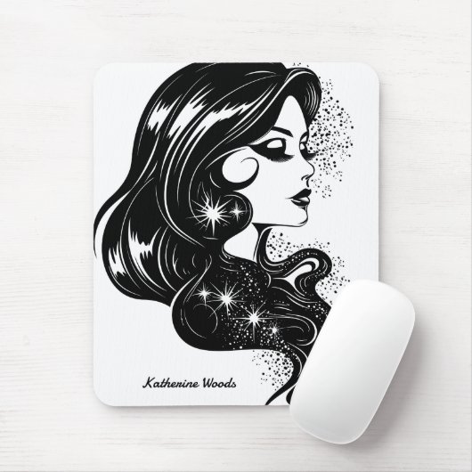 Ein weibliches Portrait Mousepad (Mit Mouse)