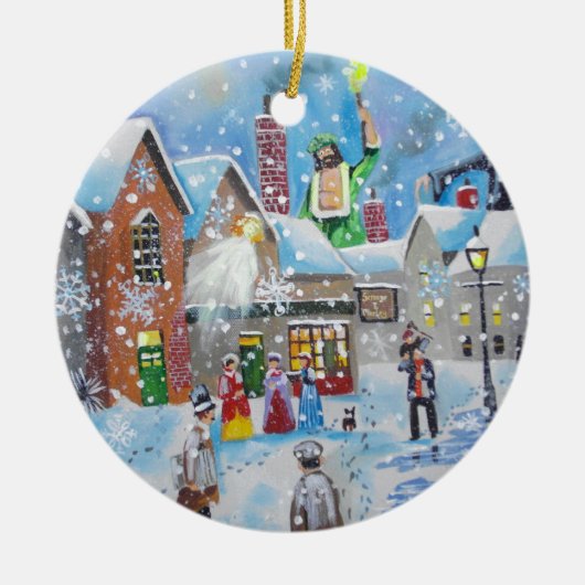 ein Weihnachten Carol Scrooge und die drei Geister Keramikornament (Vorne)