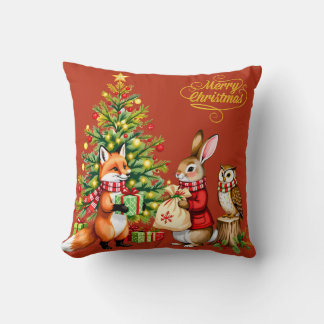 Ein weihnachtliches Waldmärchen Kissen
