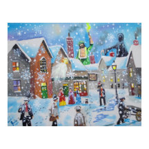 ein Weihnachts-Carol-Scrooge und die drei Geister