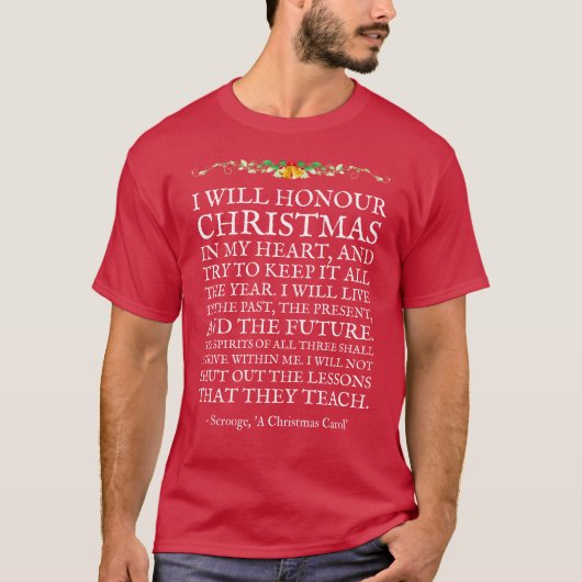Ein Weihnachts-Carol-Scrooge-Zitat Charles Dickens T-Shirt (Vorderseite)