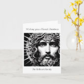 Ein Weihnachts-Jesus-Portrait in Etched Grace Karte (Gelbe Blume)