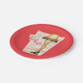 Ein Weihnachts-Lampe | Ein Leg hoch holen Pappteller (Schrägansicht)