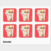 Ein Weihnachts-Lampe | Ein Leg hoch holen Quadratischer Aufkleber (Blatt)