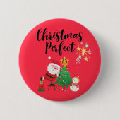 Ein Weihnachts-Perfekt-Mince-Pies Button (Vorderseite)