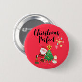 Ein Weihnachts-Perfekt-Mince-Pies Button (Vorne & Hinten)