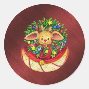 Ein Weihnachts-Strumpf voller Träume Runder Aufkleber