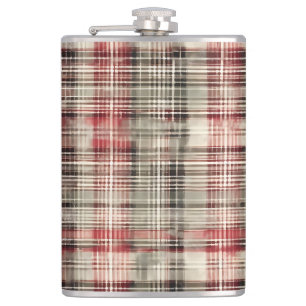 Ein Weihnachts-Tartan-Blumendesign Serie #2 Flachmann