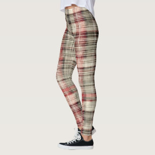 Ein Weihnachts-Tartan-Blumendesign Serie #2 Leggings