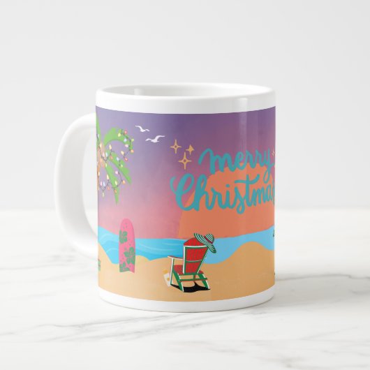 Ein Weihnachtsabend am Strand Jumbo-Tasse (Vorderseite Links)