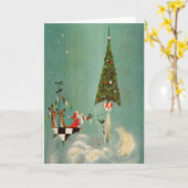 Ein Weihnachtsanfang für Mitte des Jahrhunderts Karte (Gelbe Blume)