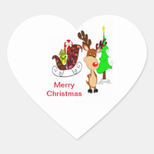 Ein Weihnachtsaufkleber Herz-Aufkleber
