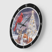 Ein Weihnachtsbaum mit Gold Star Große Wanduhr (Winkel)