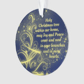 Ein Weihnachtsbaumgebet für Freude und Frieden Ornament (Vorderseite)