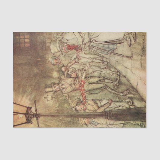 Ein Weihnachtscarol-Bob Cratchit ging ein Dia Seidenpapier (Vorderseite)