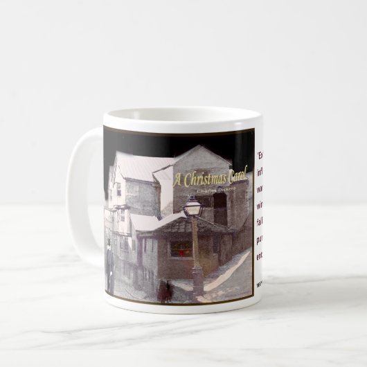 Ein Weihnachtscarol-Text Kaffeetasse (Vorderseite Links)