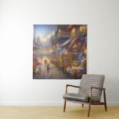 Ein Weihnachtsdorf Fantasy Snowy Landschaft Wandteppich (Beispiel)