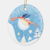 Ein Weihnachtsdrache Keramikornament (Links)