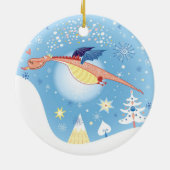 Ein Weihnachtsdrache Keramikornament (Hinten)